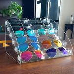 MineSign Sunglasses Organizer Clear Eyeglasses Display Case Eyewear Storage Tray Box For Glasses Tabletop Holder Stand