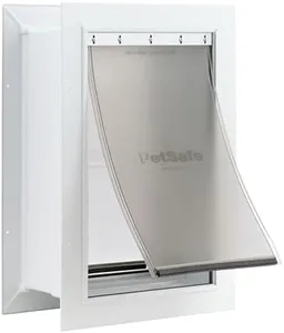 PetSafe Never Rust Wall Entry Pet Door - Telescoping Frame - Insulates Better Than Metal, Energy Efficient - Interior & Exterior Walls, Weatherproof, Easy to Install & Clean (White - Medium)