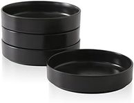 Stone Lain Celina Stoneware Bowl Set, 4-Piece Pasta Bowls, Bowls for Kitchen, Black