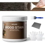 MOLLOR Wood Stain Water Based, Multiple Finishes Wood Oil for Indoor and Outdoor Furniture, Wood Paneling, Cabinets and More, Fast Drying, Low Odor (32oz, Black Walnut with Tools)