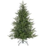 HOMCOM 5ft Artificial Christmas Tree with 1724 Tips, Metal Base, Realistic Hinged Xmas Tree, Easy to Assemble, Green