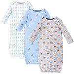 Luvable Friends Unisex Baby Cotton Gowns, Wild Free, 0-6 Months US