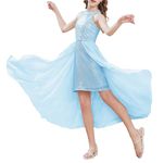 GRACE KARIN Girl Easter Christmas Fancy Dress Teen Girls Shiny Sequin Dresses A-Line Sleeveless Dress Light Blue 8-10 Years