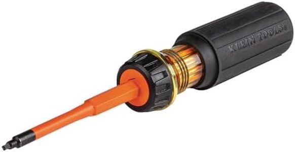 Klein Tools 32287 Insulated Screwdriver, 2-in-1 Screwdriver Set with Flip Blade, 1 and #2 Square Tips, Double-Ended Blades