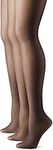 No Nonsense Women's Control Top Pantyhose 3-Pack, Off Black, Plus