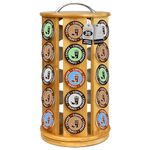 K Cup Holder By Eltow - Bamboo Coffee Pod Organizer Compatible with K-Cups, 35 Pod Pack Storage, Lazy Suzan Platform Spins 360 Degrees great for Home or Office Kitchen Counter Organizer Carousel