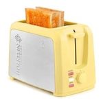 Holstein Housewares - 2-Slice Toaster with 7 Browning Control Settings, Yellow/Stainless Steel - Great to Toast Bread, Bagels and Waffles