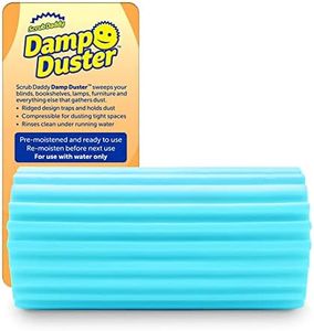 Scrub Daddy Damp Duster, Spugna Magica per la Pulizia della Polvere, Spolverino per Persiane e Tende in Legno, Prese d'Aria, Termosifoni, Battiscopa, Specchi e Ragnatele, Blu