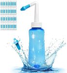 Neti Pot Sinus Rinse Bottle Nose Wash Cleaner Pressure Rinse Nasal Irrigation for Adult & Kid BPA Free 300 ML with 40 Nasal Wash Salt Packets (40 Packs)