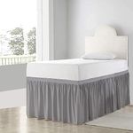 Ruffled Dorm Size Bed Skirt, Premium Dorm Bed Skirt - 100% Cotton Blend Fabric Dorm Bed Skirt Silver - Dorm Bed Skirt Twin XL Size College Dorm Bed Skirt 32" Drop (Silver, 32" Drop)