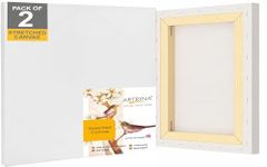 Artrina® Artist Standard Series 10 Oz (440 GSM) 100% Cotton Pre-Stretched Canvas with Wooden Frame 18x40 mm | Primed Canvas Stretched for Oil & Acrylic Painting 24" x 24" (60x60 cm), Pack of 6