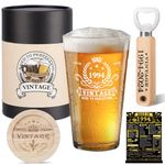 30th Birthday Gifts for Men Women, Vintage 1994 Beer Glass, Wooden Coaster, Vintage Beer Gift Box,Wooden Bottle Opener, 1994 Poster Anniversary Card and Greeting Card,1994 Mens 30th Birthday Gifts