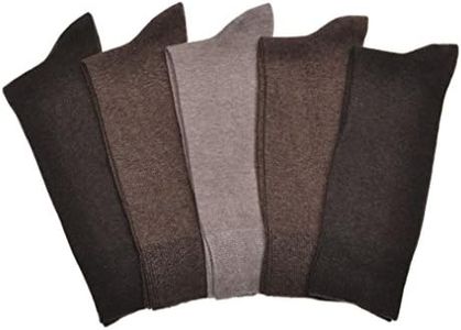 5 Pairs of MEN'S BROWN Cotton Socks Large = UK Mens Shoe Size 9-12