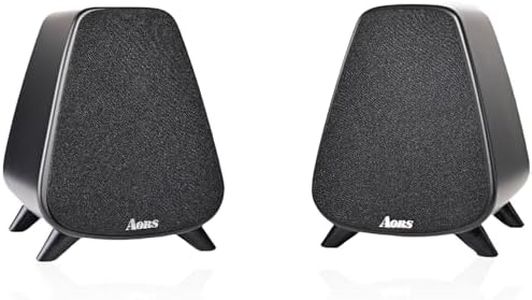 AORS AS-31 Bluetooth Bookshelf Speakers -Active 2.0tereo Computer Speakers for Desktop pc with 3'BASS with RCA/Optics/Wood 80W Higher Quality for Vinyl Studio Monitor Pair(Black)