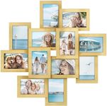 SONGMICS 4x6 Collage Picture Frames, 12-Pack Picture Frames Collage for Wall Decor, Photo Collage Frame, Multi Picture Frame Set with Glass Front, Assembly Required, Pale Gold