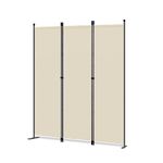 Angel Living Foldable Room Divider 3 Panels Freestanding Screen Wall Room Divider Partition for Offices, Balcony, Bedroom, Outdoor Garden 168 x 165cm Beige