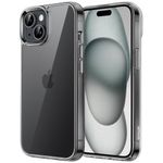 JETech Case for iPhone 15 6.1-Inch, Non-Yellowing Shockproof Phone Bumper Cover, Anti-Scratch Clear Back (Black)