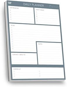 Daily Planner Desk Pad Tear Off by Clear Mind Concepts – 100 Sheets 120gsm Paper Undated for Home, Work, Office, Study, Productivity, Planning and Organising (A5)