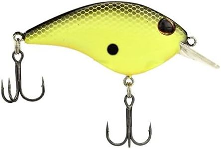 Berkley Clickin’ Frittside Fishing Lure, Black Chartreuse, 5 Junior (1/4 oz), 2in | 5cm Crankbaits, Classic Flat Side Profile Mimics Variety of Species, Equipped with Sharp Fusion19 Hook