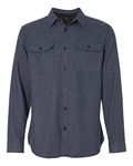 Burnside Men's 8200 Long Sleeve Solid Button-up Flannel Shirt (X-Large, Denim)