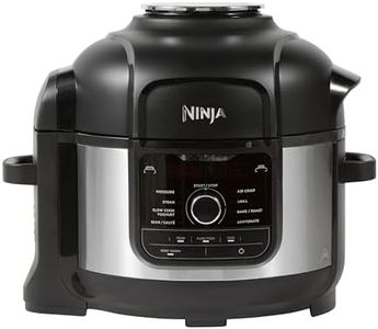 Ninja Foodi 9-in-1 Multi Cooker, 6L with 9 Cooking Functions, Pressure Cook, Air Fry, Slow Cook, Grill and more, Brushed Steel & Black, OP350UK