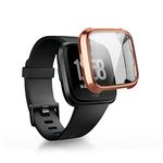 LIRAMARK Soft TPU Front Protection Case Cover for Fitbit Versa/Versa SE (Rose Gold)