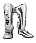 Venum Elite Standup Shin Pads - Silver/Black - M
