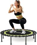 48" Rebounder Trampoline for Adults, Quiet & Stable Mini Fitness Trampoline for Indoor & Outdoor Exercise, 8mm Bungee Cord Rebounder for Workout, Max Load 330 lbs