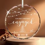 Engaged Christmas Ornament 2024, Engaged Ornament 2024 Frist Christmas Engaged Ornament Stocking Stuffers Gifts Outdoor Indoor Hanging Home Decor