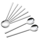 Spoons, 8 Pieces Stainless Steel Korean Spoons,8.5 Inch Soup Spoons,Metal Spoon Set,Long Eating Spoons,Rice Spoon,Table Spoon,Bouillon Spoons for Home or Restaurant