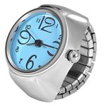 Finger Ring Watch, Fashion Jewelry Lady Girl Steel Round Finger Ring watcht Fits Most Women and Men (4#)