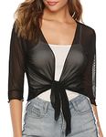 Aiboria Bolero Shrugs for Dresses Plus Size Shrug for Women Lightweight Cropped Bolero Cardigan Black