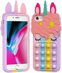 Asgens Pop Bubbles Case for iPhone 6 Plus/7 Plus/8 Plus, Cute Lovely Cartoon Unicorn Rainbow Pop Shockproof Silicone Soft Phone Case for Apple iPhone 6 Plus/7 Plus/8 Plus 5.5 inch