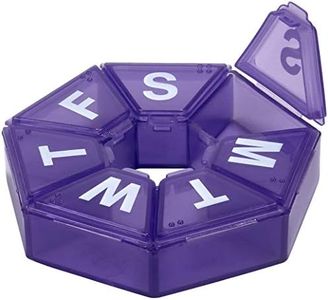 Ezy Dose Weekly Pill Organizer and Planner │Travel Pill Planner │ 7-Sided