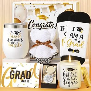 Graduation Gifts for Her Him 2024, Best High School College Graduation Gifts Cool Master Degree Grad Gifts Box, Congratulations Gifts for Graduates Girls Boys Daughter Son Nurse Friend w/ Wine Tumbler