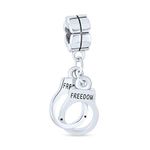 Shades Of Grey Dangle Handcuff Charm Bead For Women Teen .925 Sterling Silver Fits European Bracelet