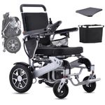 Broobey Portable Electric Wheelchairs for Adults, Lightweight Electric Wheelchair Support 150 kg, Electric Motorised Folding Wheelchair for Seniors, 30+ km Long Range (20 Ah Battery)