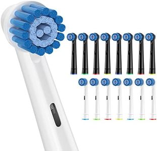 Sulkiwe Recambios Cepillos Compatible con Braun Oral b Eléctricos Cepillo de Dientes, Cabezales de Sensible Compatible para Oral-B Paquete de 16(Negro+Blanco)