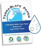 TerraSlate Copy Paper Waterproof Laser Printer, Rain Weatherproof, 5 Mil, 8.5x11-inch, 25 Sheets