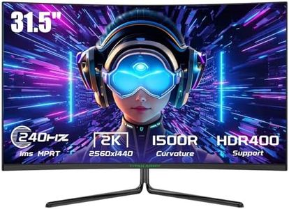 TITAN ARMY 32" 240Hz 2K Ecran PC Gamer Incurvé, QHD 2560 * 1440p Moniteur Gaming, 1ms GTG, G-Sync & FreeSync, 1500R VA sans Cadre, HDR400, 124% sRGB, Réduction Lumière Bleue, HDMI 2.1, DP 1.4, C32C1S
