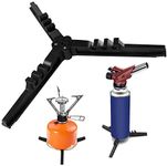 Folding Universal Fuel Can Canister Stand, Caudblor Tripod Stabilizer for Camping Stoves, Upgrade Compact Butane Gas Tank Bracket, Plastic Cylinder Cartridge Holder, Footrest for Outdoor Hiking Stove