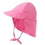 PythJooh Baby Sun Hat Kids Outdoors UPF 50+ Sun Protection Hats Girls Boys Breathable Quick-Dry Adjustable Flap Caps for 0-5Years Pink