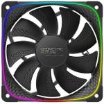 Geometric Future Squama 2503R Reverse Blade RGB PWM Fan-120mm-1 Pack-Performance & Silent Balance-Dual Lighting Loop-Motherboard SYNC with 5V 3pin - 4pin PWM-Black (GEO-S2503RB-1)