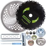 PLAXNS 9" x 20T Chainsaw Tooth Cutter,10" x 80T Carbide Tip Brush Blades with Universal Adapter Kit,Premium Stainless Steel Trimmer Head Compatible with Cutter, Trimmer, Weed Eater