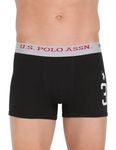 U.S. POLO ASSN. Mens Numeric Print Cotton Stretch I015 Trunks - Pack of 1 (Black M)