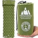 TRINORDIC Ultralight Inflatable Camping Mat with Pillow – Single Sleeping Air Mattress Offering Space-Saving Comfort – Durable, Lightweight Camping Equipment for Outdoor Travel Adventures