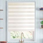 Kayra Decor Zebra Blinds for Windows-IVORY-56(W) X 56"(H)