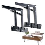 1pair Coffee Table Lift Top Hardware，Coffee Table Lift Mechanism，Lift and Up Hinges，Gas Hydraulic Lift Top Hinges，Cold-Rolled Steel，Used for Coffee Table and Computer Desktop Lifting.