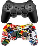 Ceozon Ps3 Controllers Gamepad Wireless Ps3 Remote Joystick 6-Axis Dual Vibration Black and Cool-Cartoon