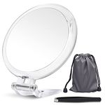 5Inch,20X Magnifying Mirror, Two Sided Mirror, 20X/1X Magnification, Folding Makeup Mirror with Handheld/Stand,Use for Makeup Application, Tweezing, and Blackhead/Blemish Removal. (Silver)